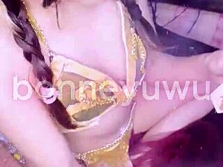 bonneyuwu leia cosplay star wars facial cumshot