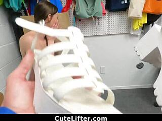 innocent shoplifter teen gets caught and punished hard by security guard's monster cock pov