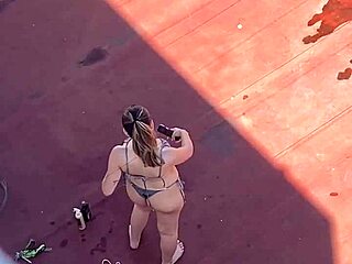 voyeur glimpse of argentinian bikini neighbors sunbathing on terrace part 4