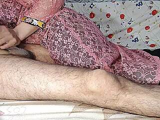 desi indian bhabhi's black salwar hides her shaved pussy getting doggystyle pounded