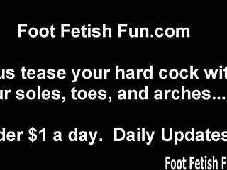 four seductive girls deliver ultimate footjob fetish overload for you