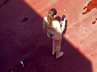 voyeur glimpse of argentinian bikini neighbors sunbathing on terrace part 4