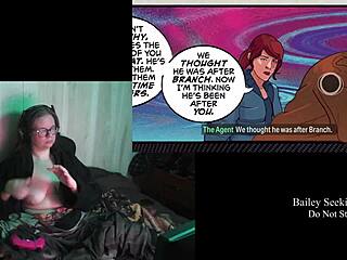 Curvy brunette bbw's fat tits and ass jiggle naked in game playthrough