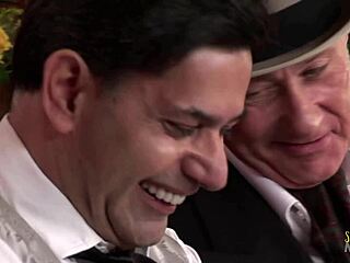 two blonde milfs brunette share two monster cocks blowjobs doggystyle riding facials