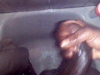 oh man jerking my huge bbc in the steamy shower