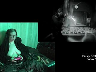 Curvy brunette bbw's fat tits and ass jiggle naked in game playthrough