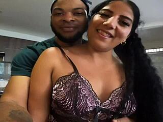 Stepsister slips into my room teasing with her curvy dance in the new condo apartment