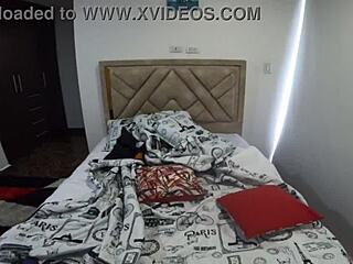 Stepsister slips into my room teasing with her curvy dance in the new condo apartment