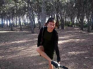 hey babe no safe spot outdoors as i bend over for public doggystyle pussy licking and monster cock pounding 😈🌳