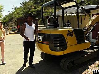 Bbc stretches my teen stepdaughter's tight pussy outdoors