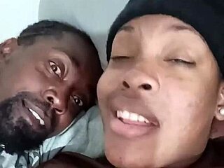 curvy ebony babe hairy pussy takes huge black cock bareback creampie