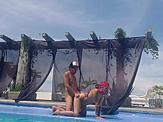 Mexican Latina Cousin Big Ass Exposed No Swimsuit Poolside Tease