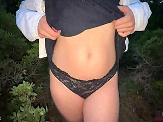 Nicky Mist Drops Tits for POV Street Blowjob Cumshot on Bra