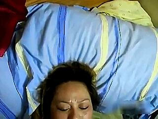 Amateur girlfriends blast faces with hot cumshots in dorm room facials