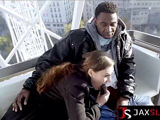 Brunette Tina Kay Rides Big Black Cock Doggystyle Teasing on Ferris Wheel