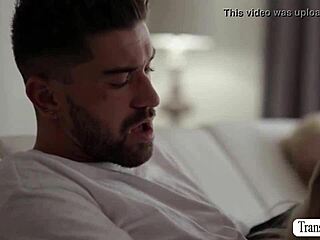 Shemale slut tempts stepsis's bf to bareback pound her tight ass