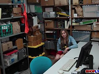 lp officer pounds sexy blonde babe's tight pussy at work