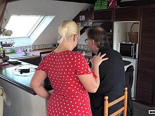 Boris Schwarz Cheating Wife Rides Huge Cock Doggystyle with Husband Nearby