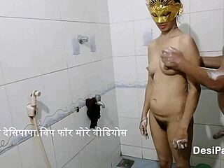 indian aunt bathes in steamy bathroom anal seduction