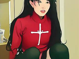 I-I meant to say... tiny asian teen struggles with huge dildo ai style??