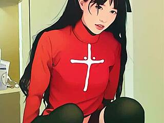 I-I meant to say... tiny asian teen struggles with huge dildo ai style??