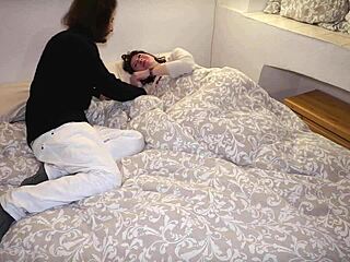 pregnant italian wife drops to knees for sloppy blowjob on boyfriend to keep him around