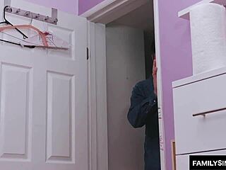 Stepdaughter caught masturbating on sex webcam begs daddy not to tell anyone!