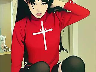 I-I meant to say... tiny asian teen struggles with huge dildo ai style??