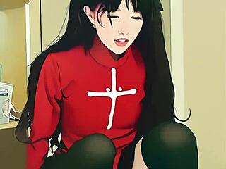 I-I meant to say... tiny asian teen struggles with huge dildo ai style??