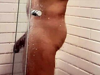 Hung Brazilian Amateur Strokes Massive Cock Solo Shower Play