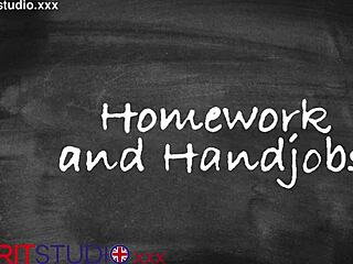 What if homework turns into teasing handjobs and cumshots with your tattooed neighbor girl?