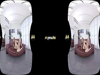 antonia sainz teases with pee play and toys her wet pussy in immersive vr