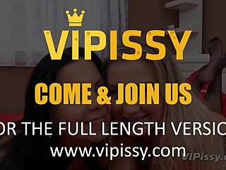 Fishnet pantyhose lesbians get wet pissing in high definition bedroom fetish play.