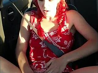 HUGE PUSSY ORGASM HITS REDHEAD FOR UBER DRIVER!