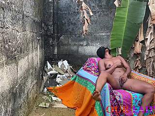 horny ebony neighbor fingers pussy then bends for outdoor bbc doggy creampie