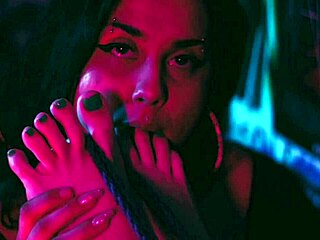 Goddess feet worshipped! Lick my big soles first time ever while I choke on toes!