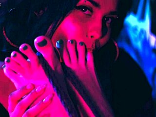 Goddess feet worshipped! Lick my big soles first time ever while I choke on toes!