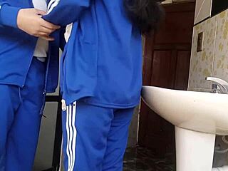 filming schoolgirl quickie in bathroom 💦😈