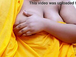 desi indian aunty's massive mother-in-law tits tease