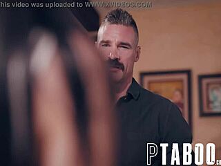 Marley Brinx seduces her stepdaddy with teasing licks before paddle play erupts into fingering frenzy