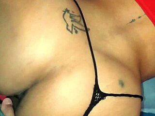 homemade latina girlfriend's wet thong slips aside tight pussy moans big ass stockings couple uncensored