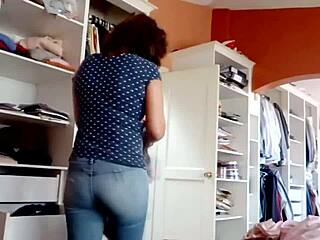 i wear jeans to tempt stepson into ass cumshot