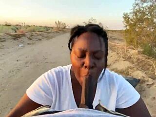 pulled over ebony fuck car doggystyle sloppy cumshot