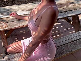 Ever wonder what Italian milf Artemisia does outdoors in Florida smoking? Her perfect tits body!