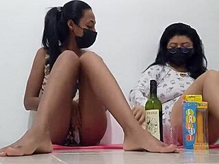 Curvy Latinas Flash Natural Tits in Homemade Dirty Lesbian Tease