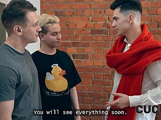 Caring husband watches wife take Russian DP threesome in all holes?