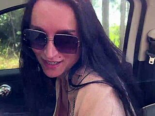 i fucked my wife's hot young girlfriend in the car doggystyle and swallowed cum in her mouth