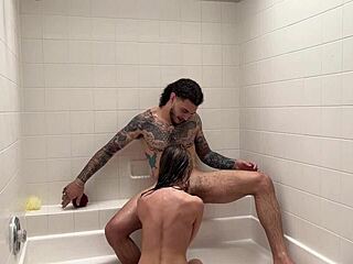 damn jazmin luv looks so hot getting wet soapy shower fucked by muscular stud