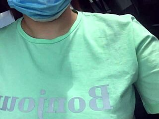 quarantined bbw wife fingers fat pussy and ass closeup in car pov