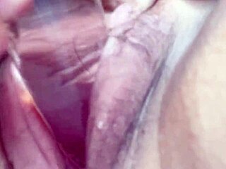 long glass dildo stretches tight juicy pussy deeper and deeper
